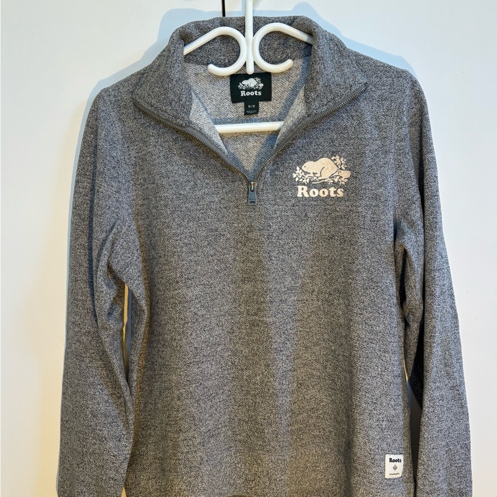 Roots Heather Gray Quarter-Zip Sweatshirt